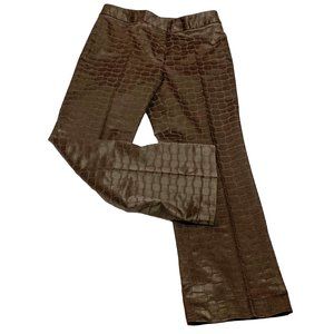 ELIE TAHARI Chocolate Lustrous Textured Flare Leg‎ Dress Pant